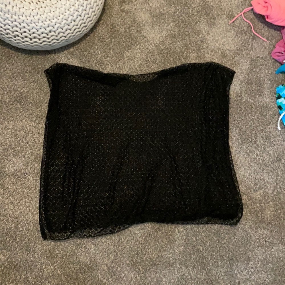 Black lace pool cover up